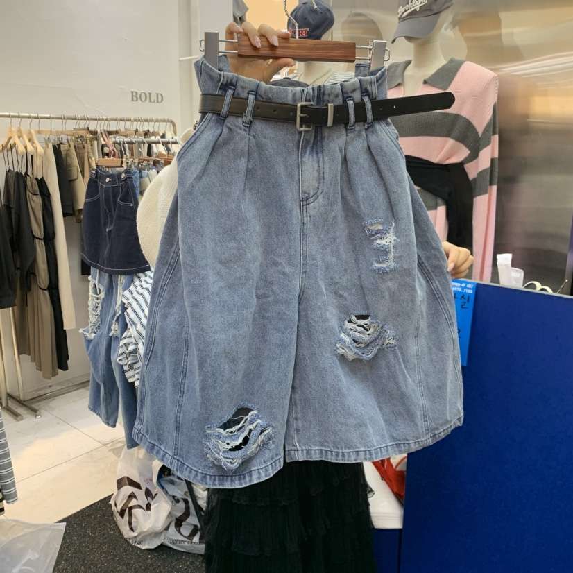 BLACK BABI韓國直郵女裝新款時尚熱賣休閑短褲包含腰帶復古BLACK BABI短褲