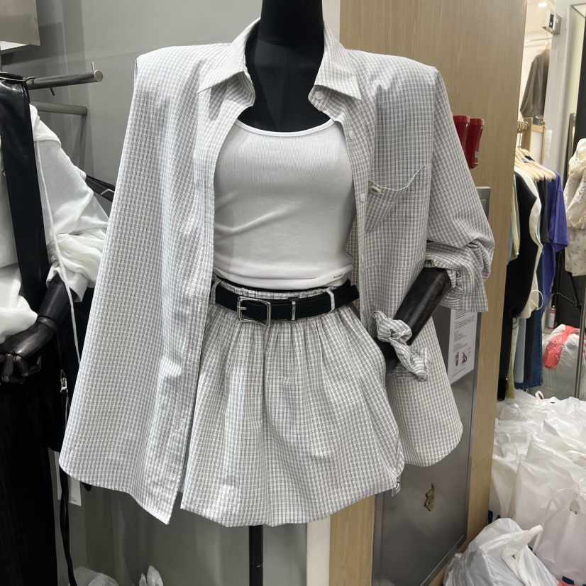 D2/A2韓國東大門直郵女裝新款推薦熱賣休閑襯衫蕾絲衫格子D2/A2襯衫/蕾絲衫