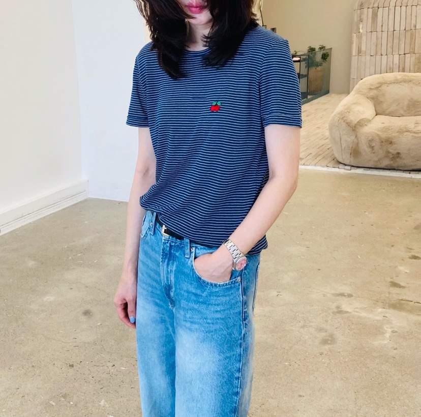 GLAD SOME韓國直郵女裝新款休閑職業熱賣時尚人氣T恤條紋GLAD SOMET恤