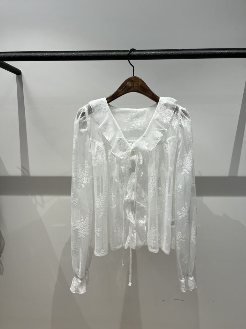 LOVE PULL韓國直郵女士新款休閑職業26春夏，26夏季襯衫蕾絲衫LOVE PULL襯衫/蕾絲衫