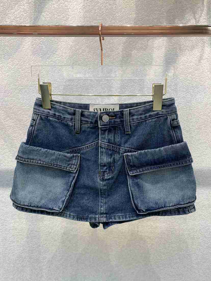 SYMBOL韓國直郵女裝新品人氣休閑26春夏，26夏季裙褲口袋SYMBOL裙褲