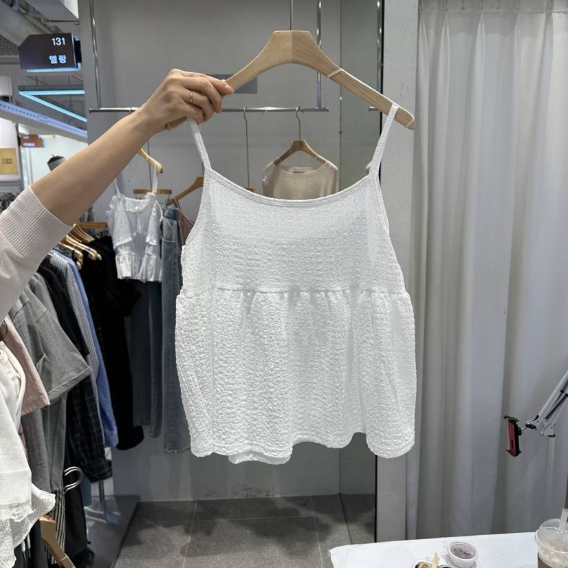 ELAN韓國東大門代購女裝新品人氣推薦職業熱賣吊帶背心褶皺ELAN吊帶/背心