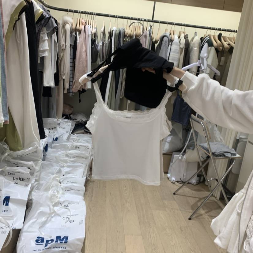 MEMOIRE韓國東大門代購女士新款休閑人氣時尚吊帶背心蕾絲MEMOIRE吊帶/背心