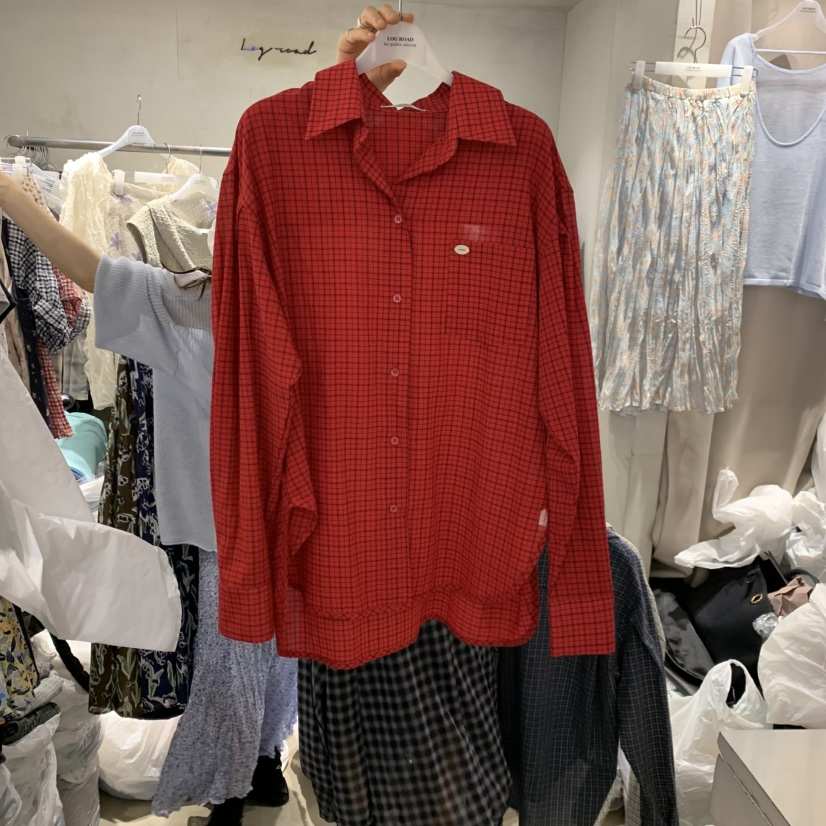 LOGROAD東大門實拍韓國女裝新款26春夏，26夏季襯衫蕾絲衫LOG ROAD襯衫/蕾絲衫