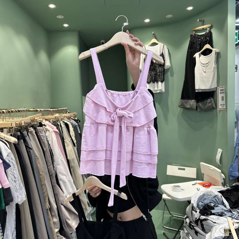 ROMANTIC NEWYORK東大門實拍韓國女士新品休閑吊帶背心絲帶ROMANTIC NEWYORK吊帶/背心