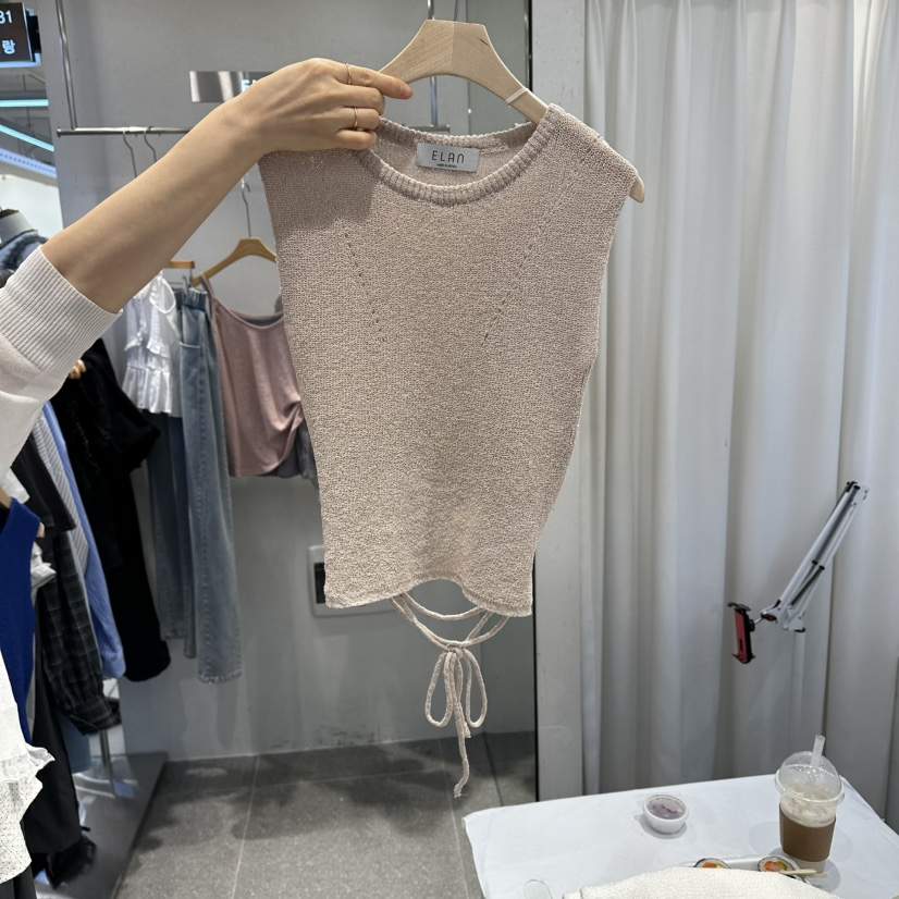 ELAN韓國代購女士新品推薦職業熱賣人氣吊帶背心無袖針織衫ELAN吊帶/背心