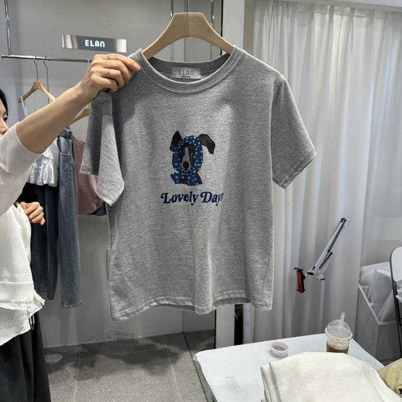 ELAN韓國代購女士新款推薦職業休閑熱賣時尚26春夏，26夏季T恤ELANT恤
