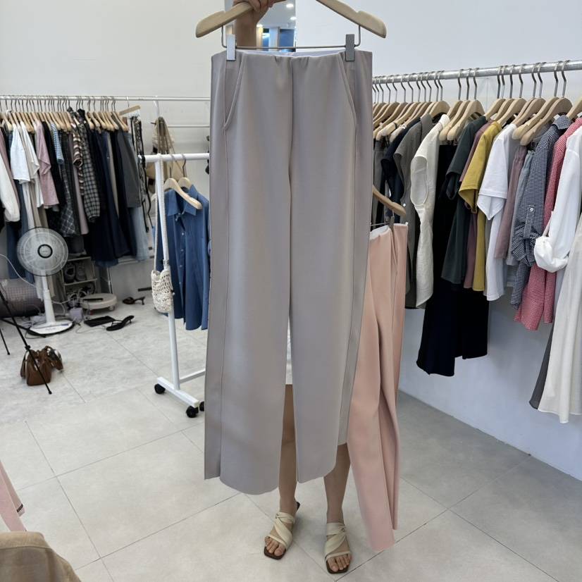 FUNNY POWDER韓國代購女裝新品推薦休閑26春夏，26夏季休閑褲開衩THE FUNNY休閑褲