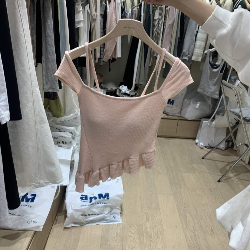 MEMOIRE韓國東大門代購女士新款職業26春夏，26夏季T恤褶皺MEMOIRET恤