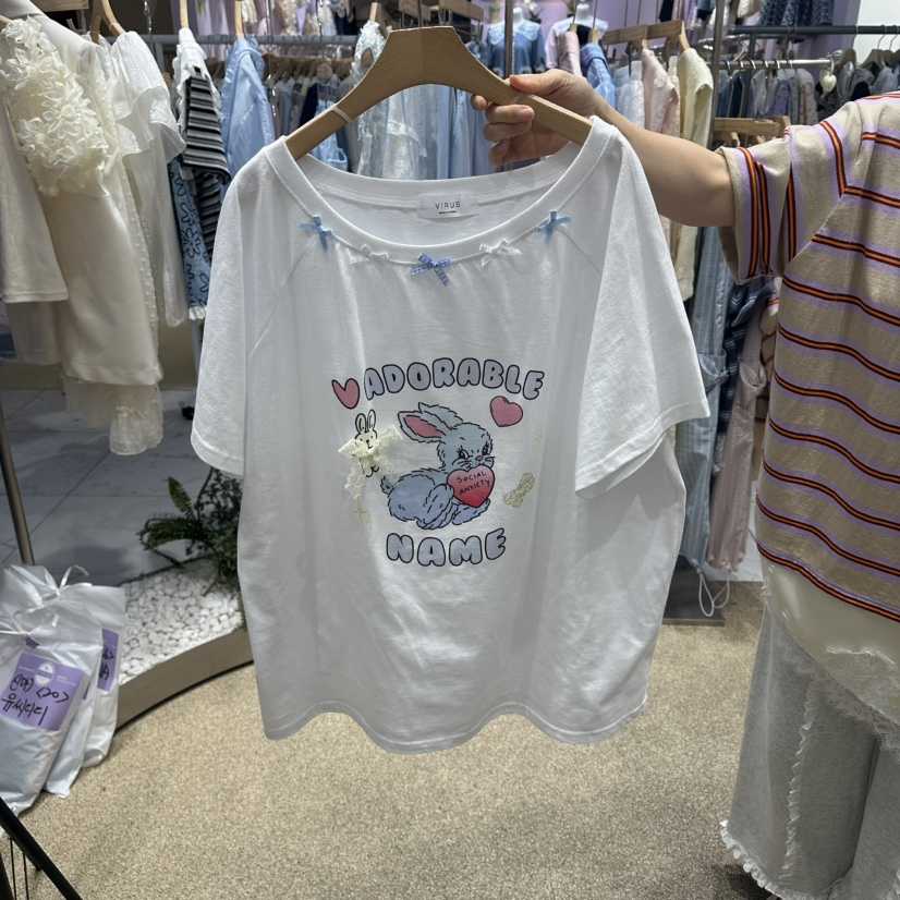 VIRUS韓國東大門代購女裝新款職業推薦時尚26春夏，26夏季T恤兔子VIRUST恤