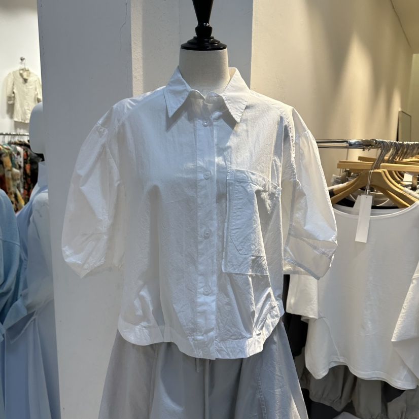 EYEFUL-Q韓國直郵女裝新品休閑推薦時尚人氣襯衫蕾絲衫短款eyeful襯衫/蕾絲衫