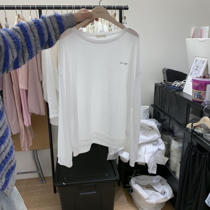 SPAGHETTI韓國直郵實拍女士新款人氣休閑職業推薦長袖T恤spaghetti長袖T恤