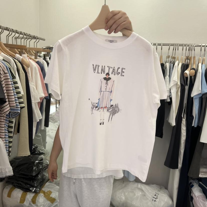 LELEN韓國直郵女士新款休閑時尚職業人氣26春夏，26夏季T恤復古LELENT恤