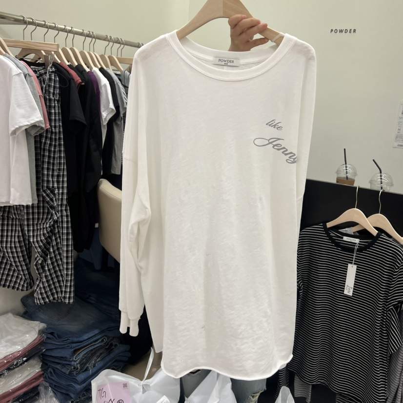 POWDER韓國東大門代購女裝新品26夏季職業休閑人氣長袖T恤POWDER長袖T恤