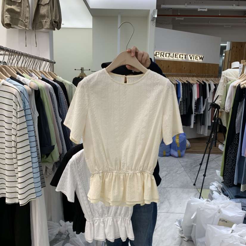 MADEMOISELL韓國代購女裝新款熱賣26春夏休閑職業襯衫蕾絲衫MADEMOISELL襯衫/蕾絲衫