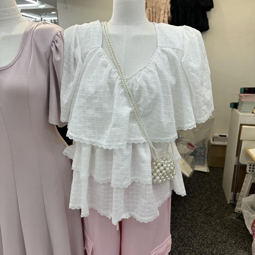 SAGE BRUSH韓國直郵女士新品時尚26夏季26春夏襯衫蕾絲衫SAGE BRUSH襯衫/蕾絲衫