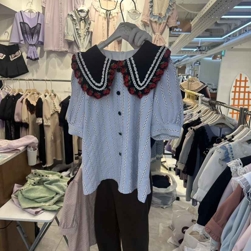 PAPA韓國直郵女士新款時尚26夏季推薦職業26春夏襯衫蕾絲衫Papaine/HALMADE襯衫/蕾絲衫