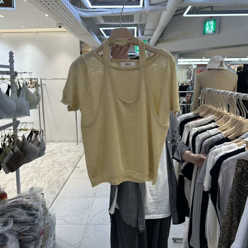 AKRA BY ART韓國東大門直郵女裝新品時尚職業針織衫雙層AKRA BY ART針織衫