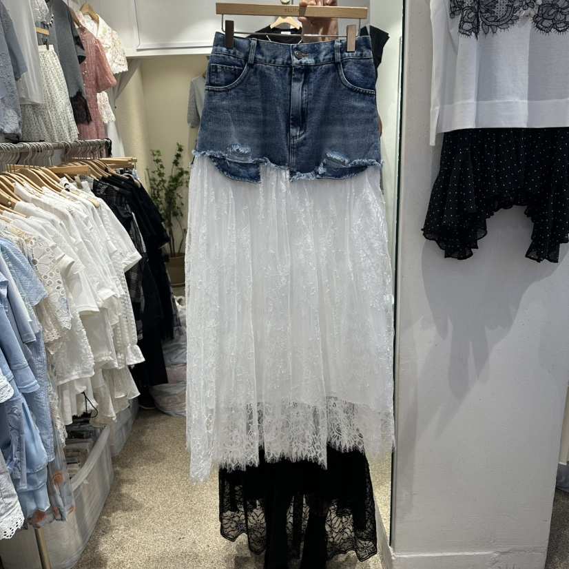 BELITA韓國直郵女裝新品職業人氣時尚26春夏26夏季長裙蕾絲BELITA長裙