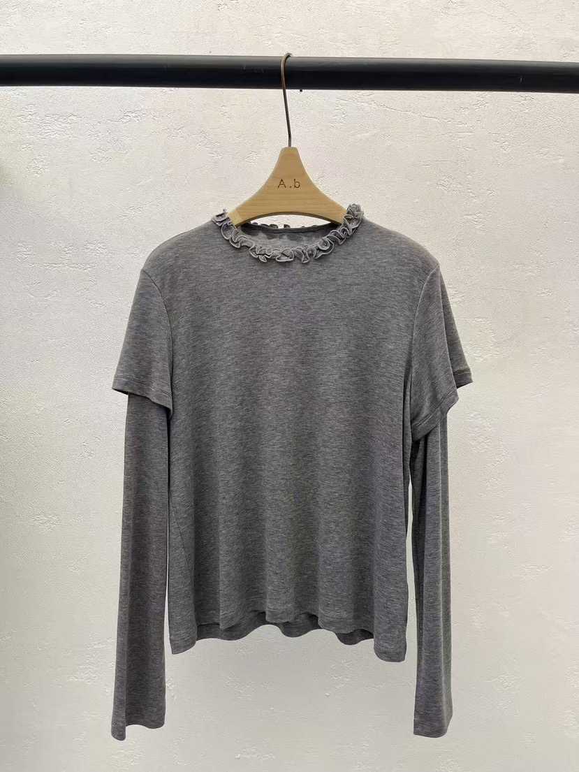 AUTUMN BEIGE-Q韓國直郵實拍女裝新款休閑長袖T恤假兩件A.b/AUTUMN BEIGE長袖T恤