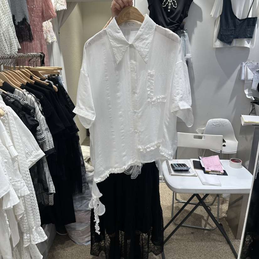 BELITA東大門實拍韓國女裝新品26春夏26夏季襯衫蕾絲衫印花BELITA襯衫/蕾絲衫