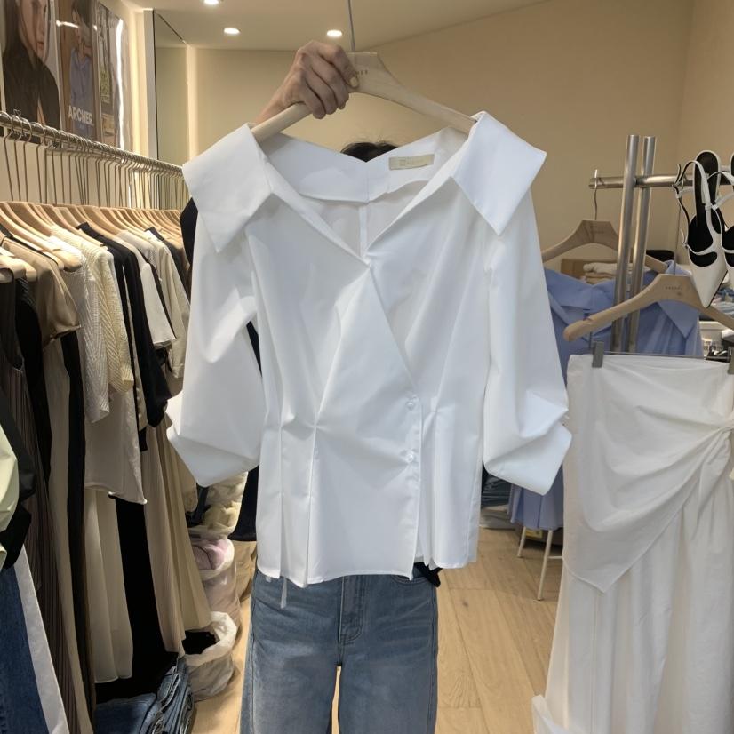 ARCHER韓國直郵女士新品推薦26春夏時尚人氣襯衫蕾絲衫褶皺ARCHER襯衫/蕾絲衫