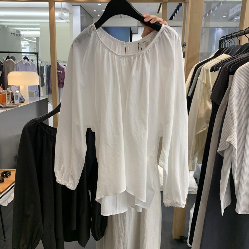 OBJECT韓國直郵女士新款熱賣推薦26春夏26夏季襯衫蕾絲衫圓領OBJECT襯衫/蕾絲衫