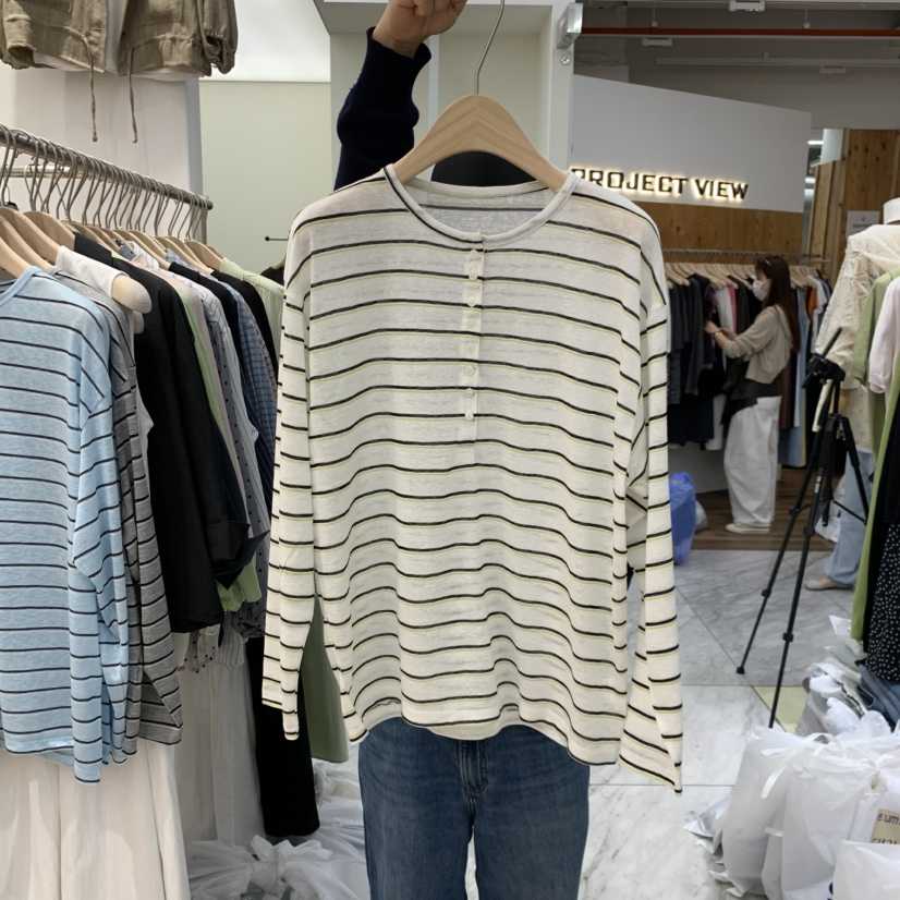 MADEMOISELL韓國東大門代購女裝新款26春夏推薦職業長袖T恤MADEMOISELL長袖T恤