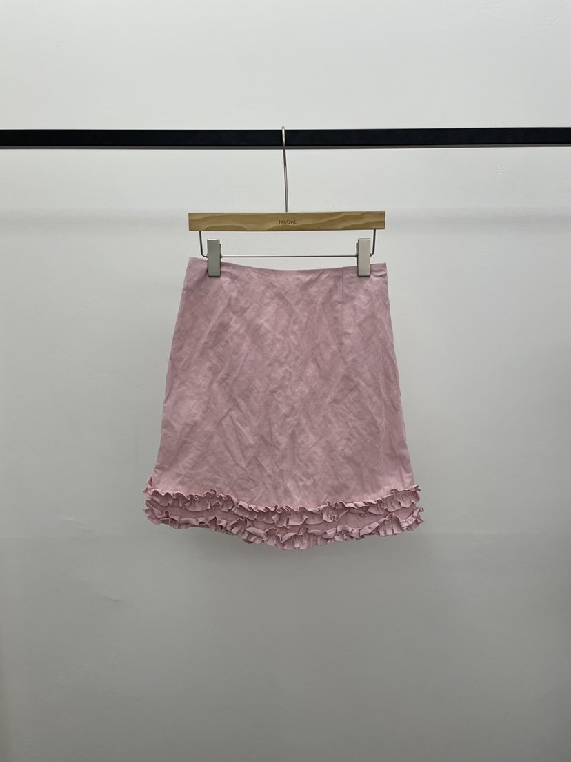 MOVENNE韓國代購女士新款真品26春夏休閑半身裙中短裙荷葉邊MOVENNE半身裙/中短裙