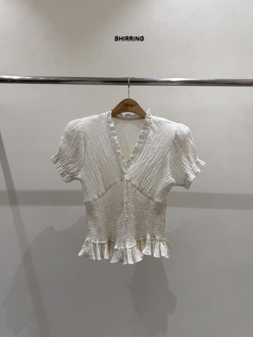 SHIRRING韓國直郵女裝新款真品26春夏推薦休閑襯衫蕾絲衫SHIRRING襯衫/蕾絲衫