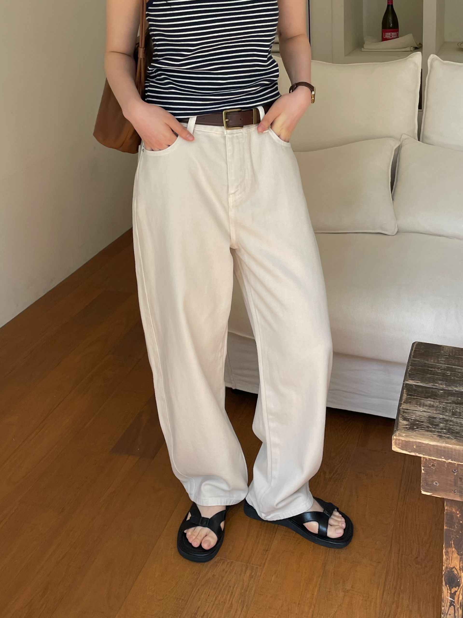 L.REWIND韓國代購女士新款時尚推薦26春夏牛仔褲不含腰帶L.REWIND牛仔褲