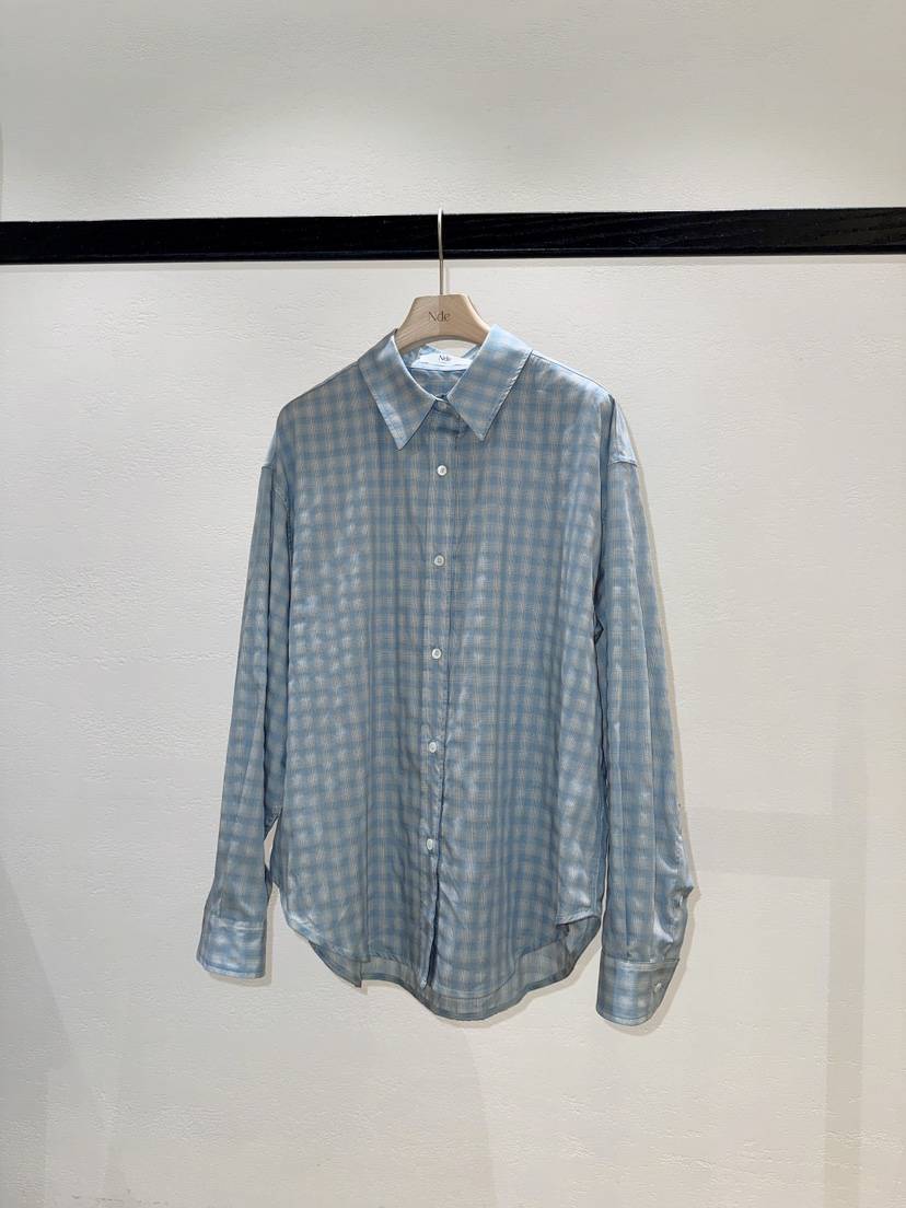 NDE韓國東大門代購女士新款休閑人氣26春夏襯衫蕾絲衫格子BOHEME_NDE襯衫/蕾絲衫