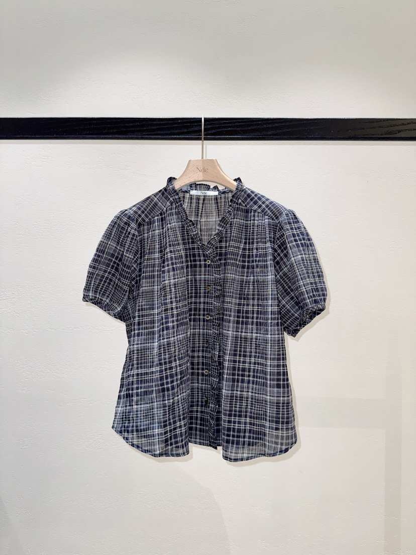 NDE韓國直郵實拍女裝新品職業熱賣人氣休閑襯衫蕾絲衫泡泡袖BOHEME_NDE襯衫/蕾絲衫