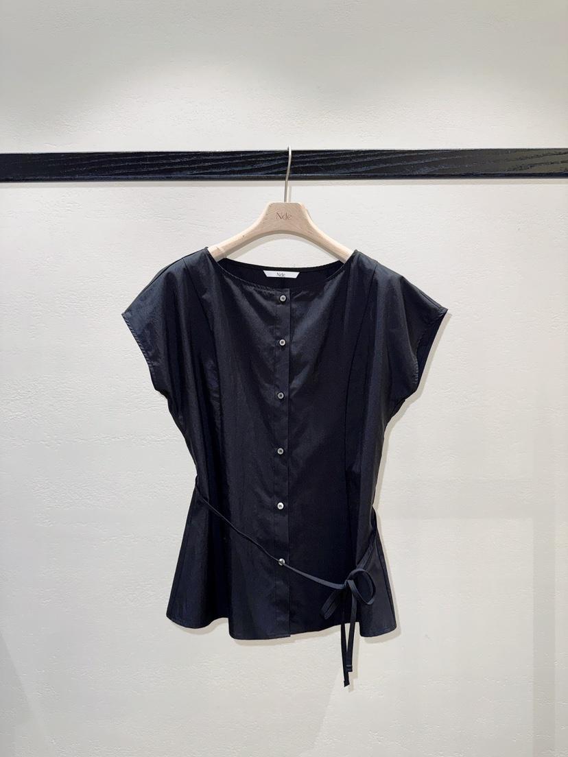 NDE韓國東大門直郵女裝新品職業26春夏推薦襯衫蕾絲衫含腰繩BOHEME_NDE襯衫/蕾絲衫