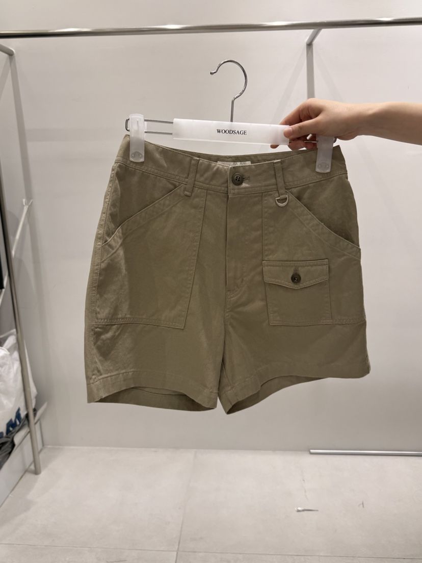 WOOD SAGE韓國直郵女裝新款推薦26夏季休閑短褲口袋水洗WOOD SAGE短褲