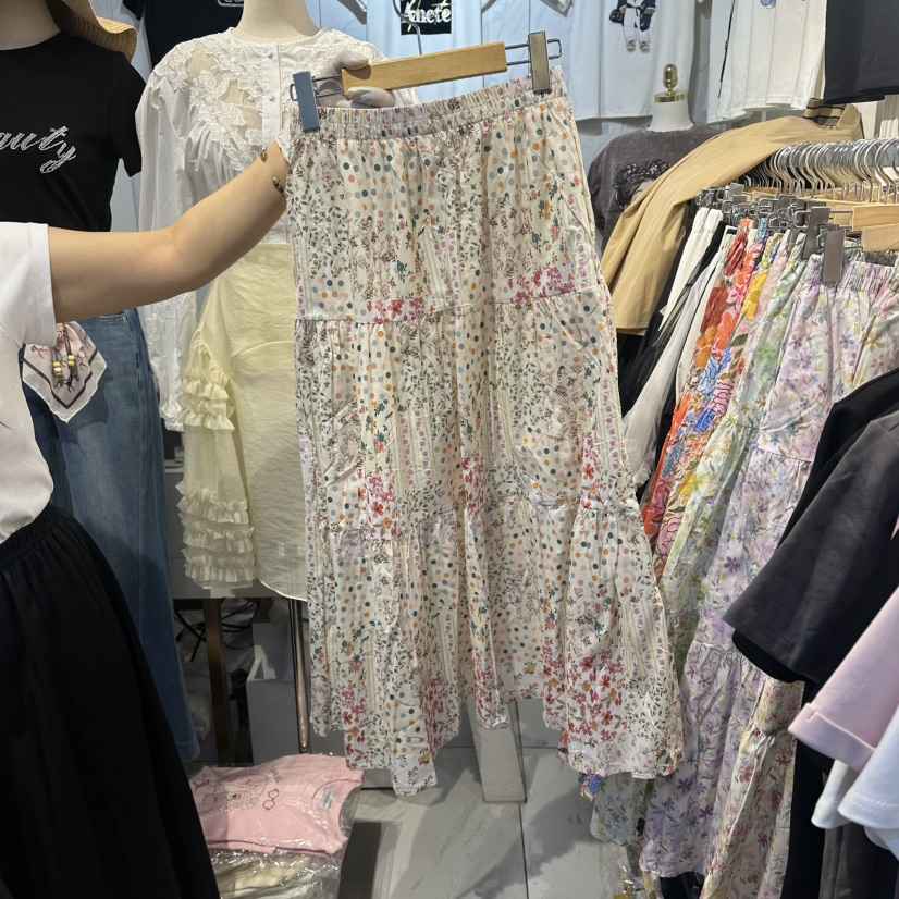 COCO HOLIC韓國東大門直郵女裝新品時尚職業休閑長裙小碎花COCO HOLIC長裙