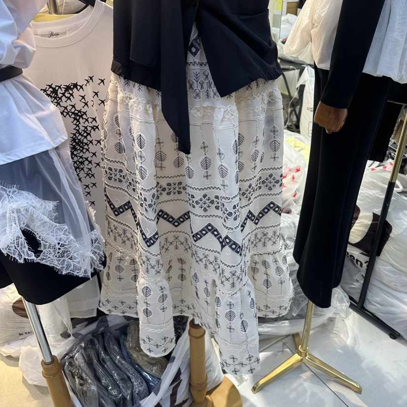 空東大門實拍韓國女士新品職業推薦熱賣人氣26夏季長裙刺繡BAKHA長裙