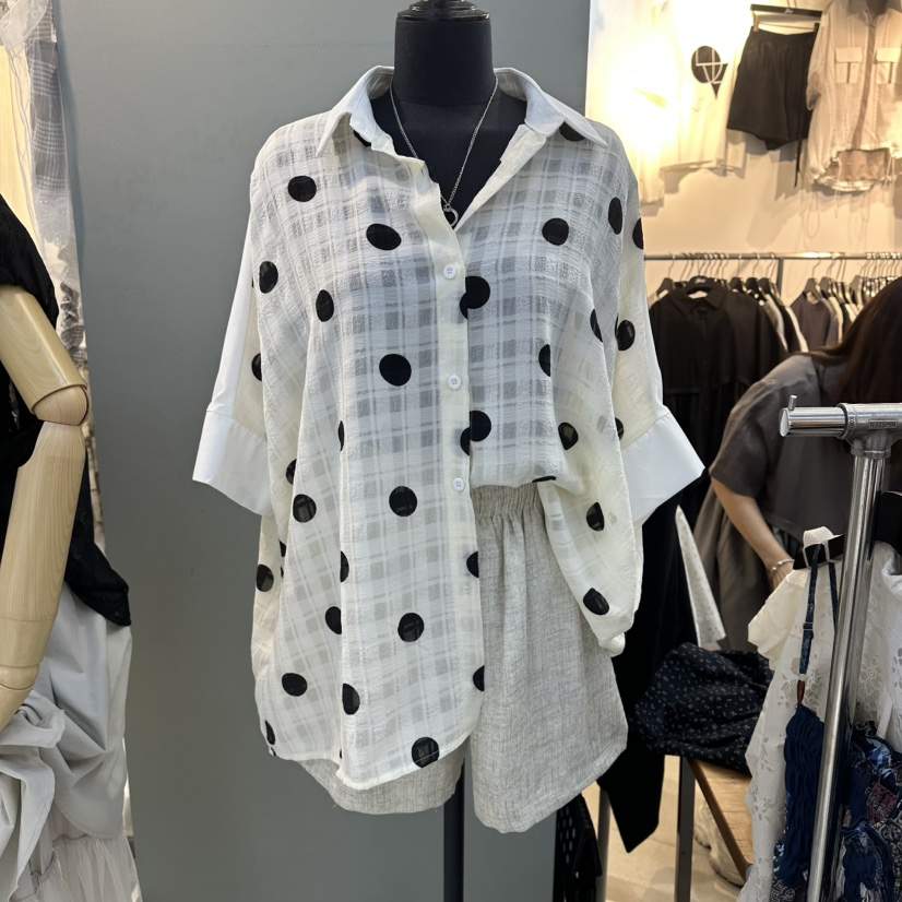 空韓國直郵女裝新品熱賣推薦26夏季人氣休閑時尚襯衫蕾絲衫BAKHA襯衫/蕾絲衫