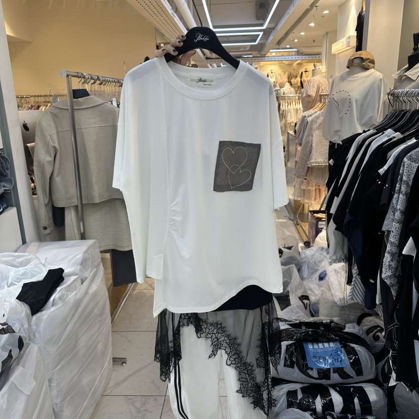 空韓國代購女裝新品休閑推薦26春夏熱賣時尚26夏季T恤口袋BAKHAT恤