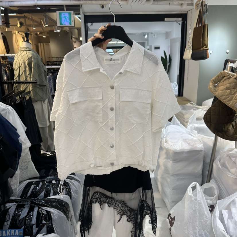 空韓國東大門直郵女裝新品推薦休閑熱賣時尚人氣襯衫蕾絲衫BAKHA襯衫/蕾絲衫