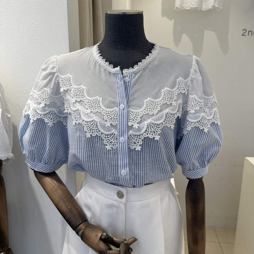 2nd B-S東大門實拍韓國女裝新款職業26夏季休閑襯衫蕾絲衫2nd B-S襯衫/蕾絲衫