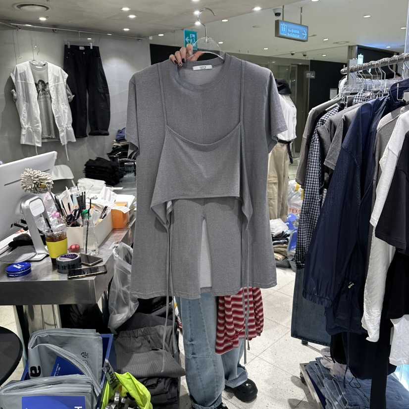 HERTZ-P韓國代購女裝新款26春夏熱賣推薦職業時尚T恤假兩件HERTZ-PT恤