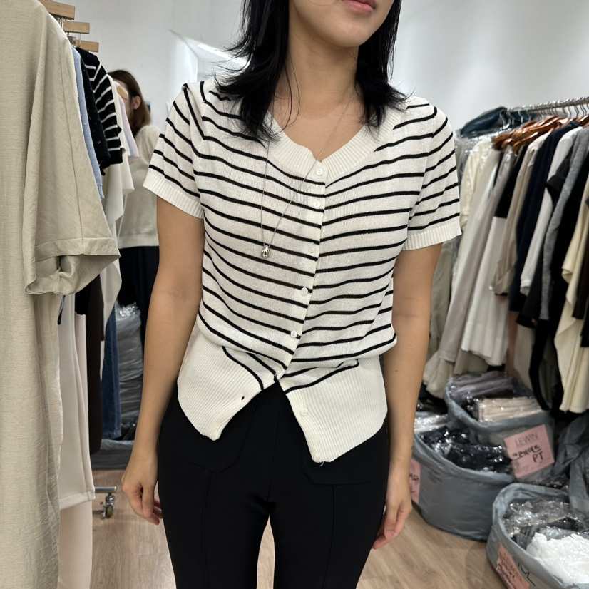 LEWIN東大門實拍韓國女裝新品熱賣休閑時尚針織衫船領開衫LEWIN針織衫