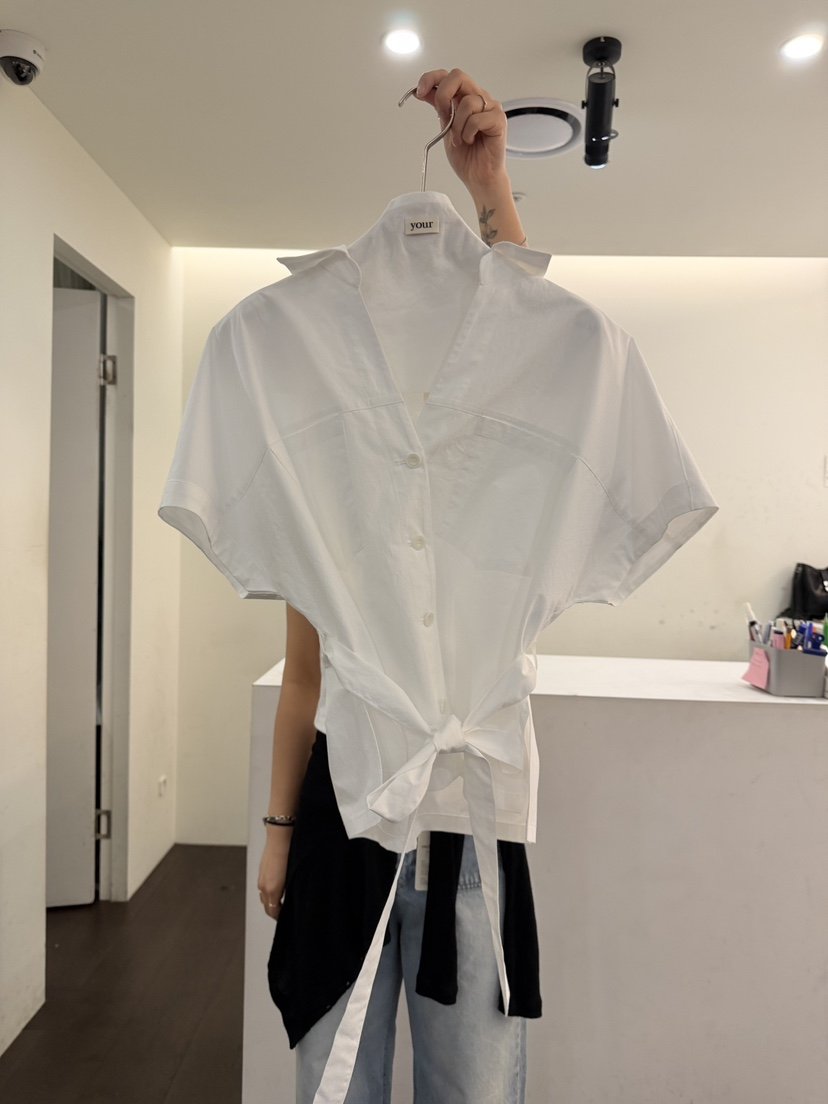 YOUR-P東大門實拍韓國女裝新品休閑時尚襯衫蕾絲衫含腰帶YOUR-P襯衫/蕾絲衫