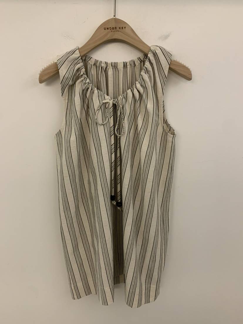 UNDER KEY東大門實拍韓國女裝新款26春夏26夏季吊帶背心亞麻UNDER KEY吊帶/背心
