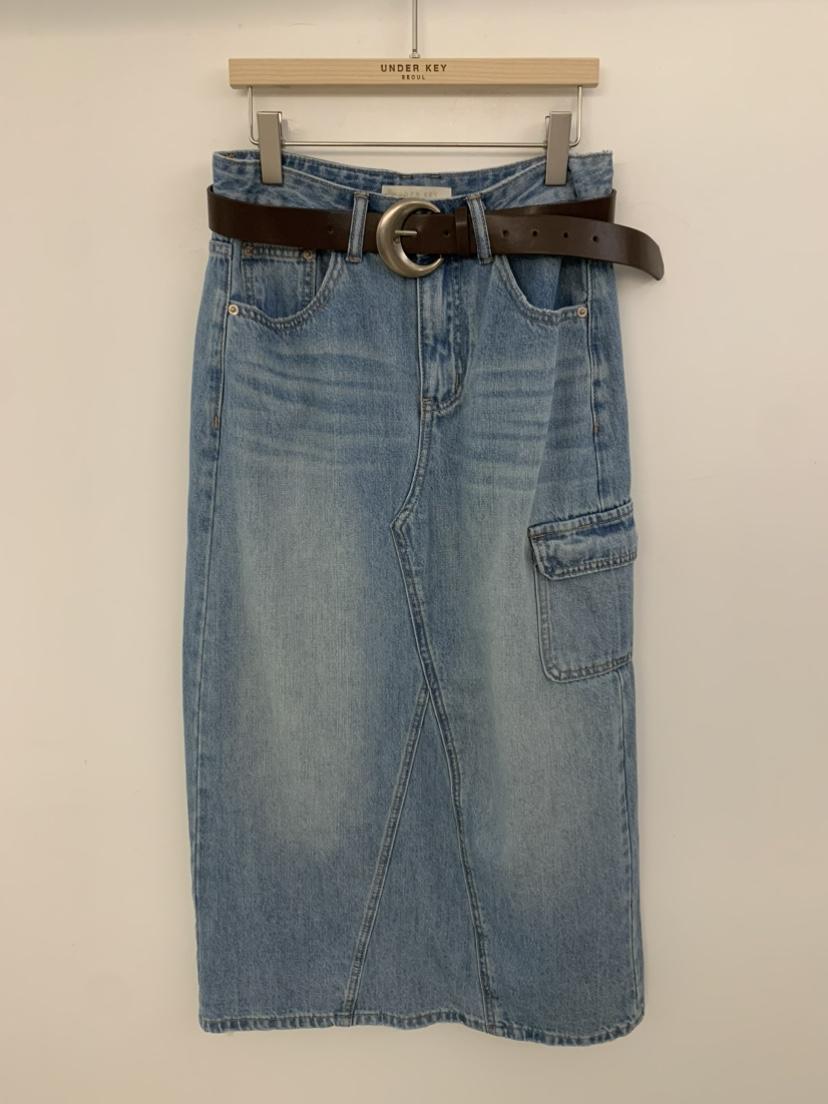 UNDER KEY韓國東大門直郵女士新款職業26夏季長裙含腰帶UNDER KEY長裙