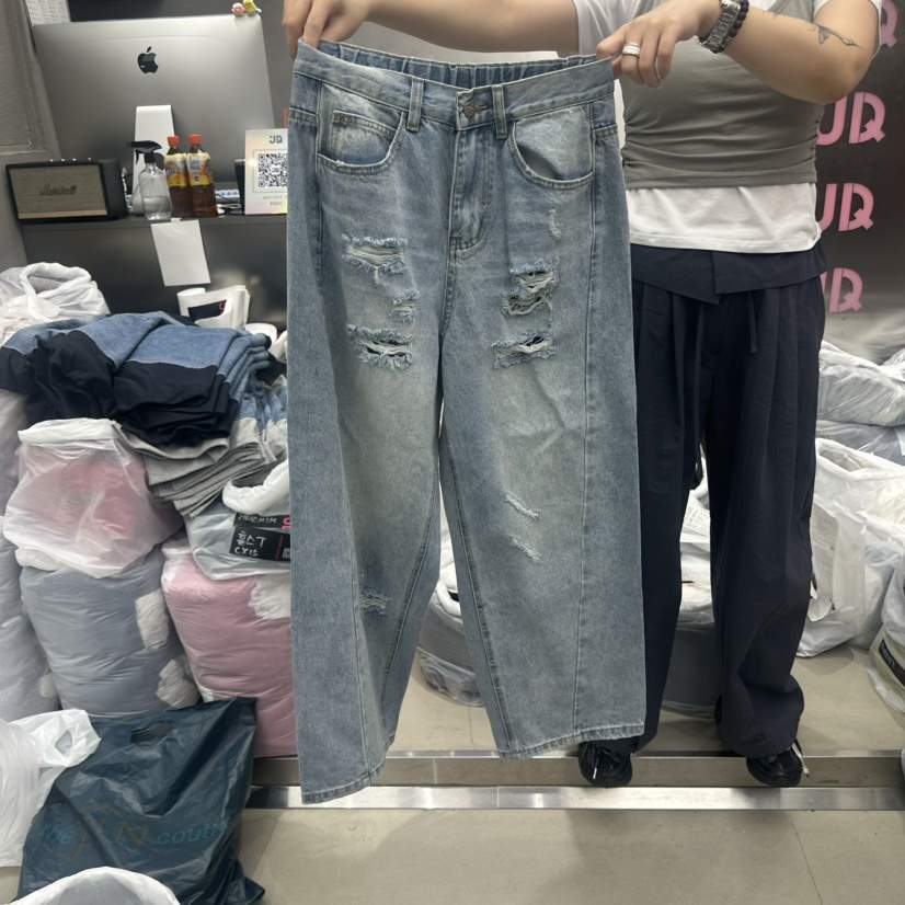 JUDYQUE韓國直郵女裝新品休閑時尚26夏季26春夏牛仔褲復古JUDYQUE牛仔褲