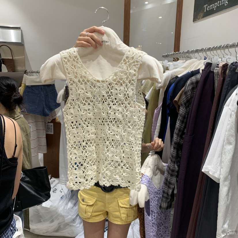 TEMPTING東大門實拍女裝新款時尚吊帶背心鉤針編織吊帶裙TEMPTING吊帶/背心