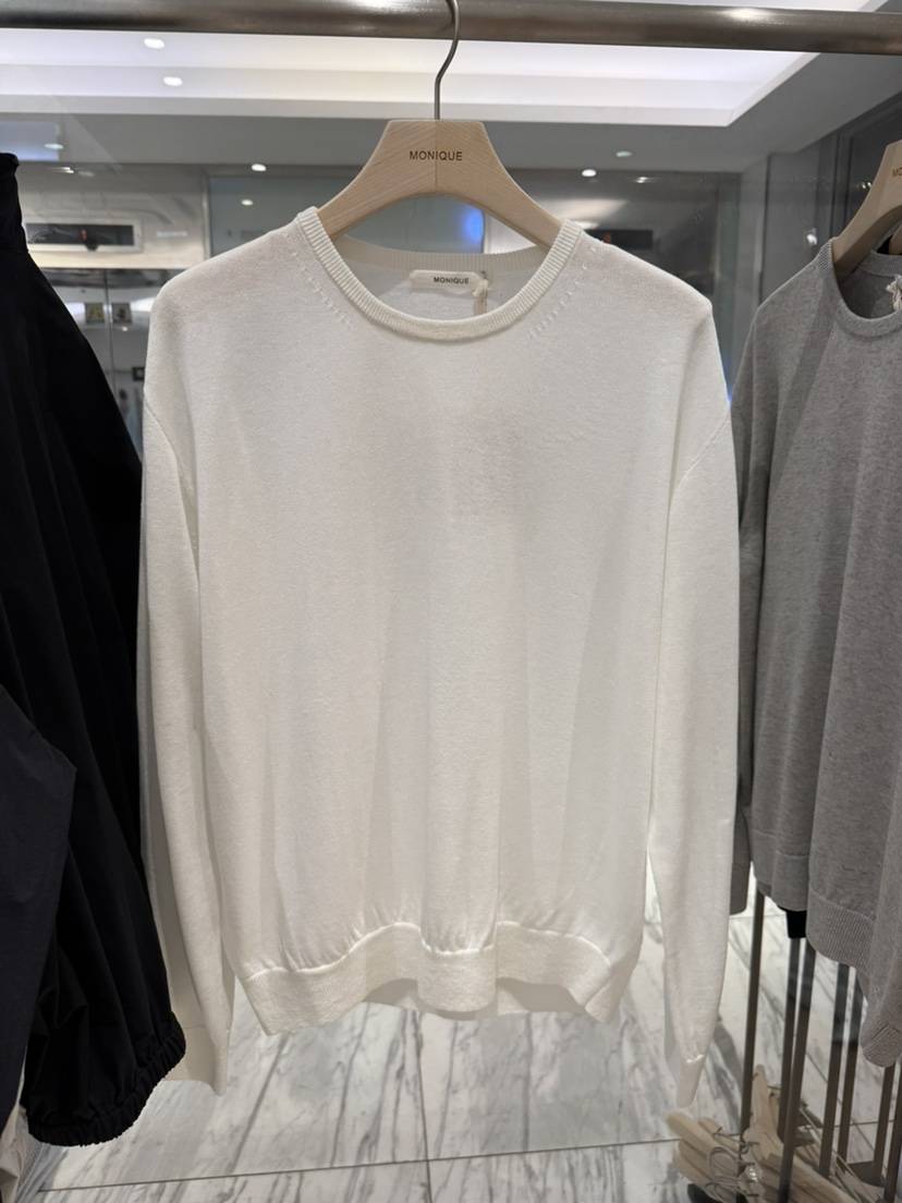 MONIQUE韓國代購女裝新款時尚26春夏人氣推薦針織衫亞麻圓領MONIQUE針織衫
