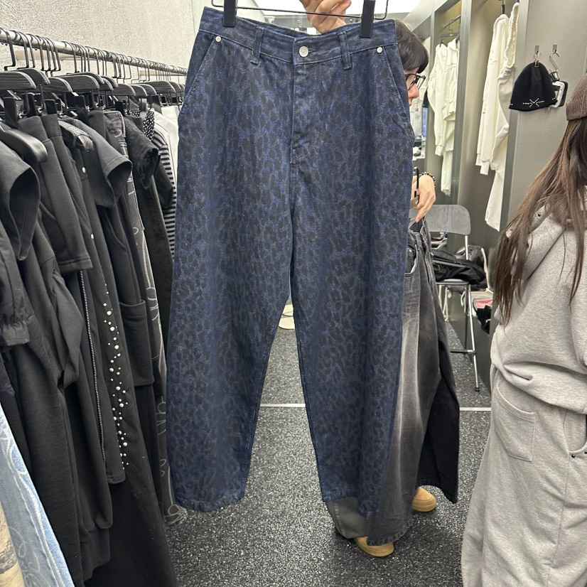 NUEUN韓國直郵實拍女裝新品26夏季休閑熱賣26春夏休閑褲豹紋NUEUN/SEEOT休閑褲